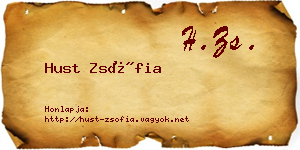 Hust Zsófia névjegykártya